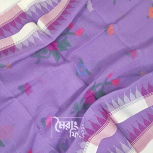 Lavender color monipuri saree along with shaded white & purple border.