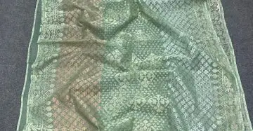 Sage Green super exclusive category halfsilk jamdani