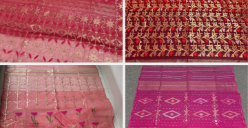 Customised Red and coral peach saree